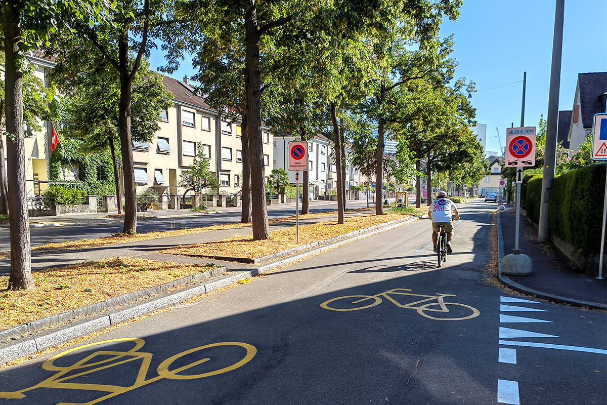 Velos dürfen in beide Richtungen auf der Velovorzugsroute fahren