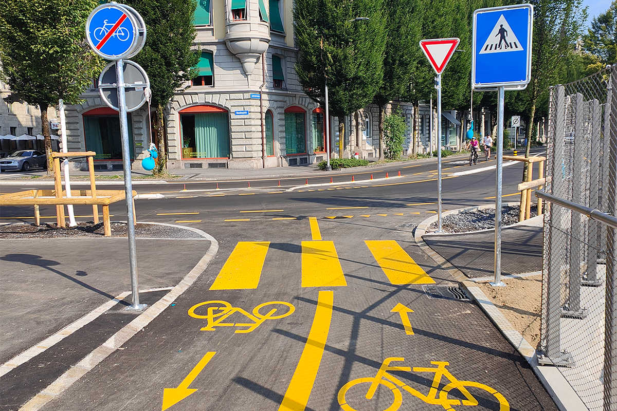 Junction entre la « Gleis Null » et la Zentralstrasse (Photo: Ville de Lucerne)